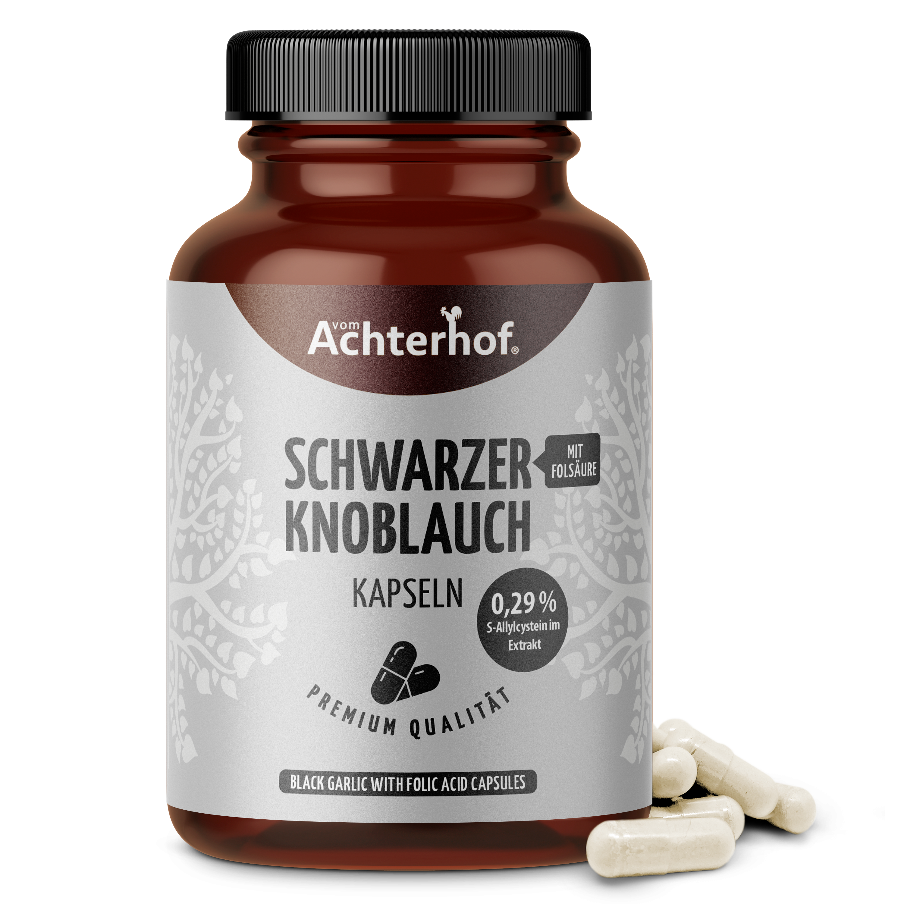 Schwarzer Knoblauch Kapseln mit Weißdornblatt Extrakt (120 Kapseln)