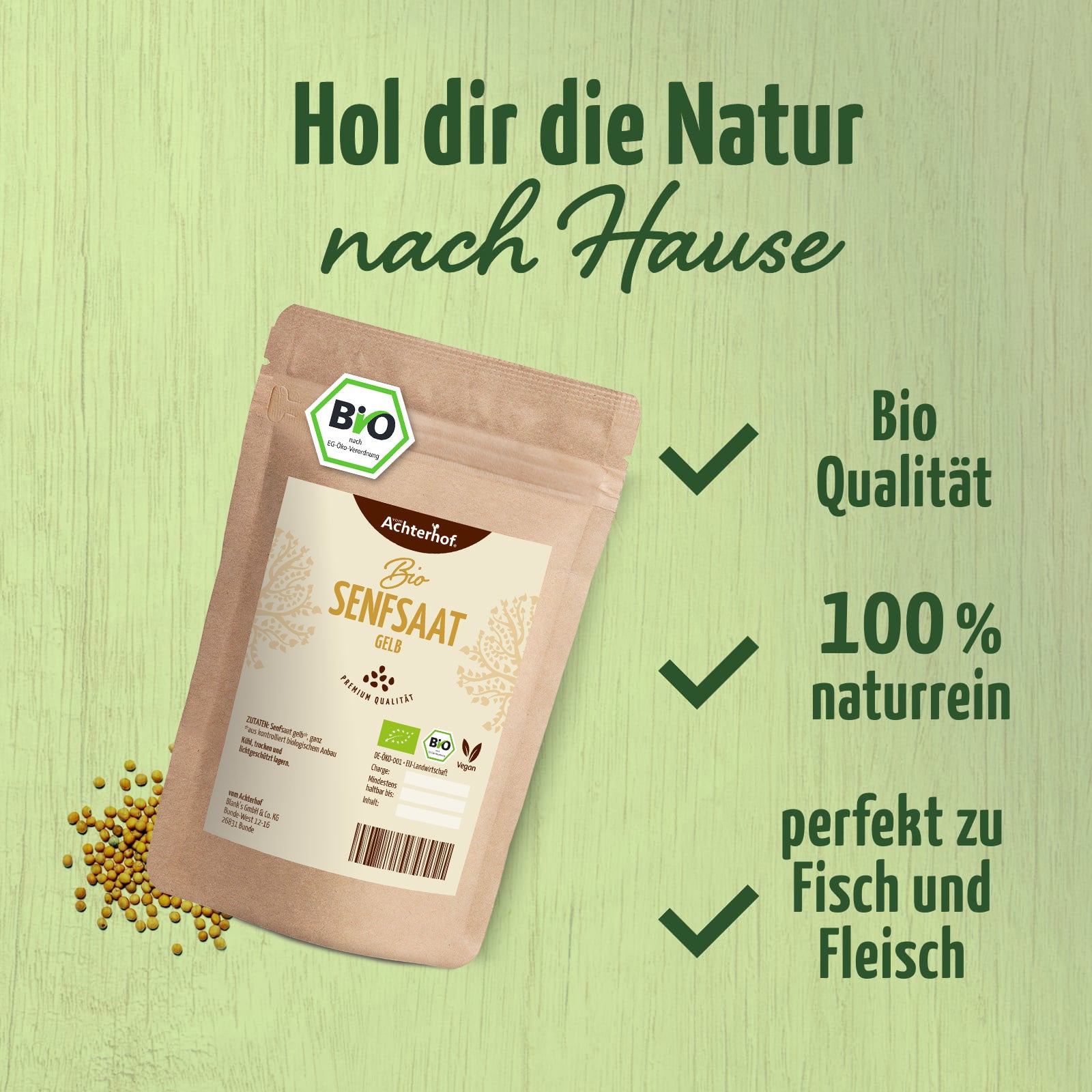 Senfsaat gelb ganz Bio (250g)