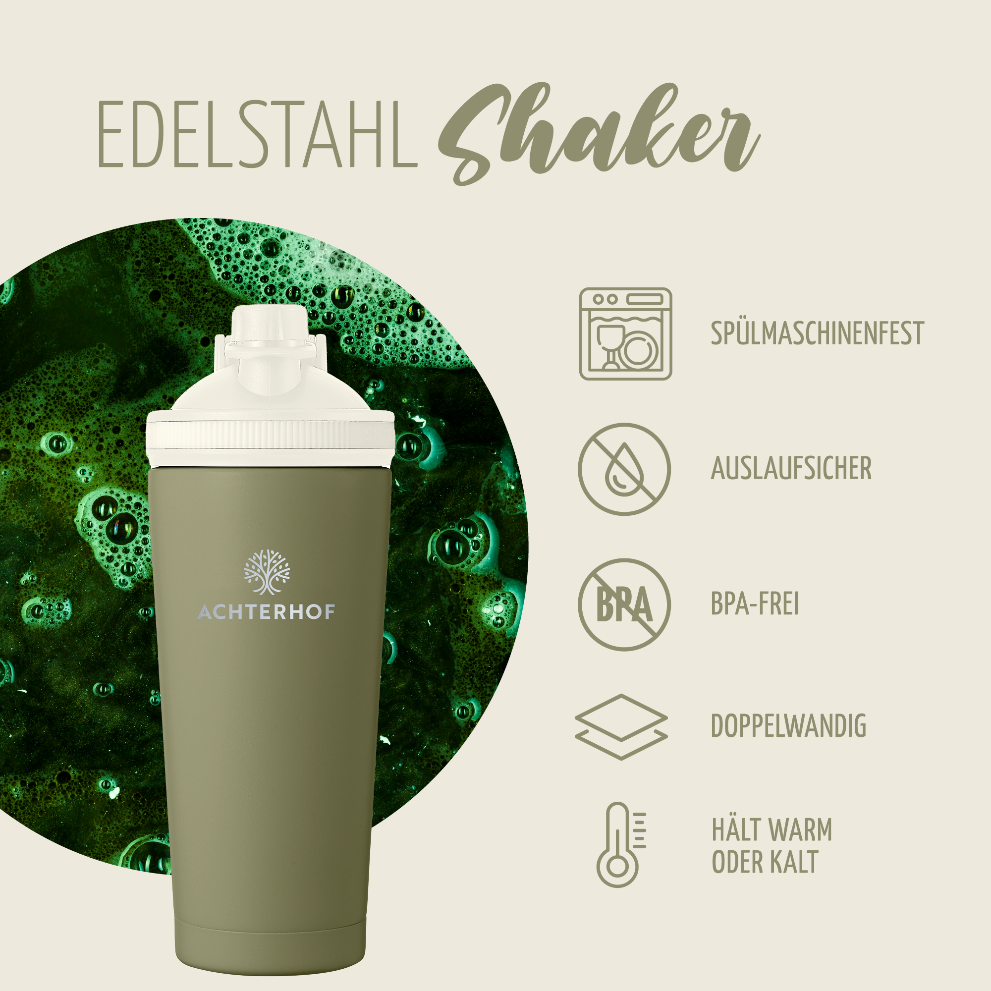 Edelstahl Shaker 750ml Achterhof