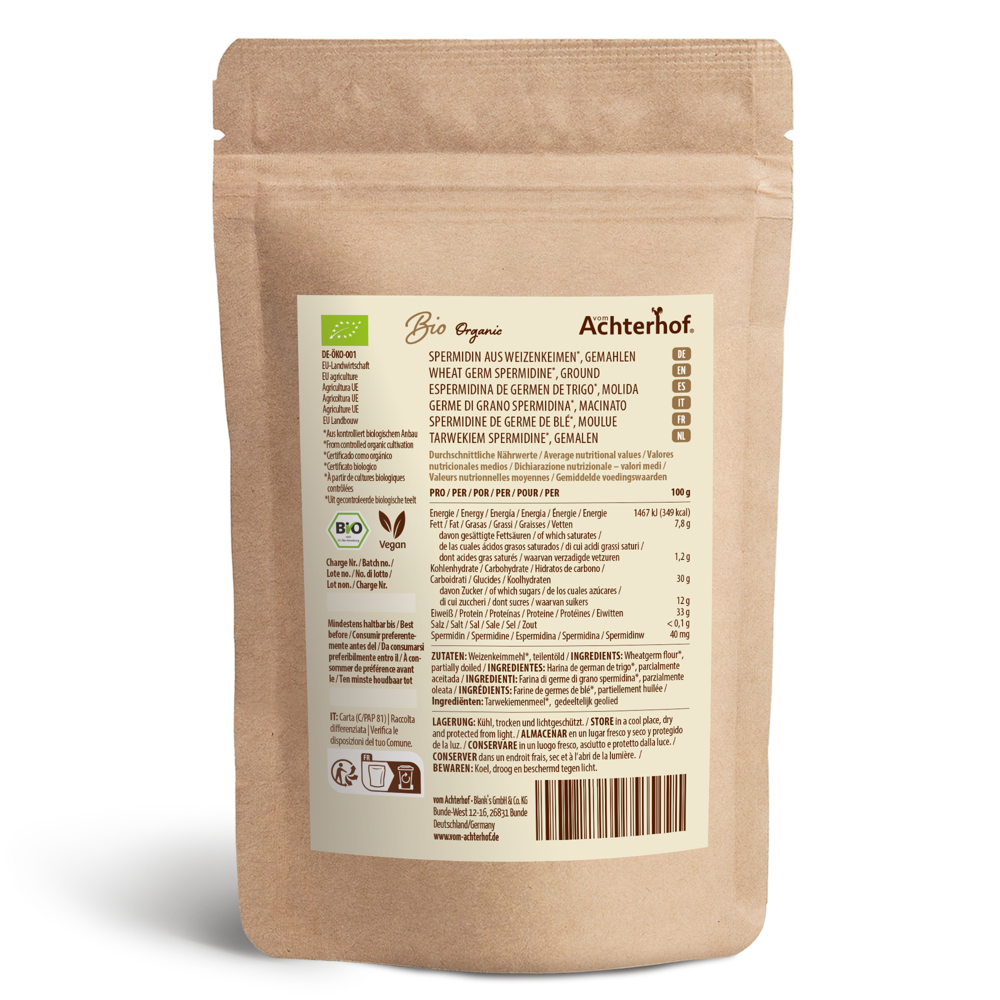 Spermidin aus Weizenkeimen Bio (500g)