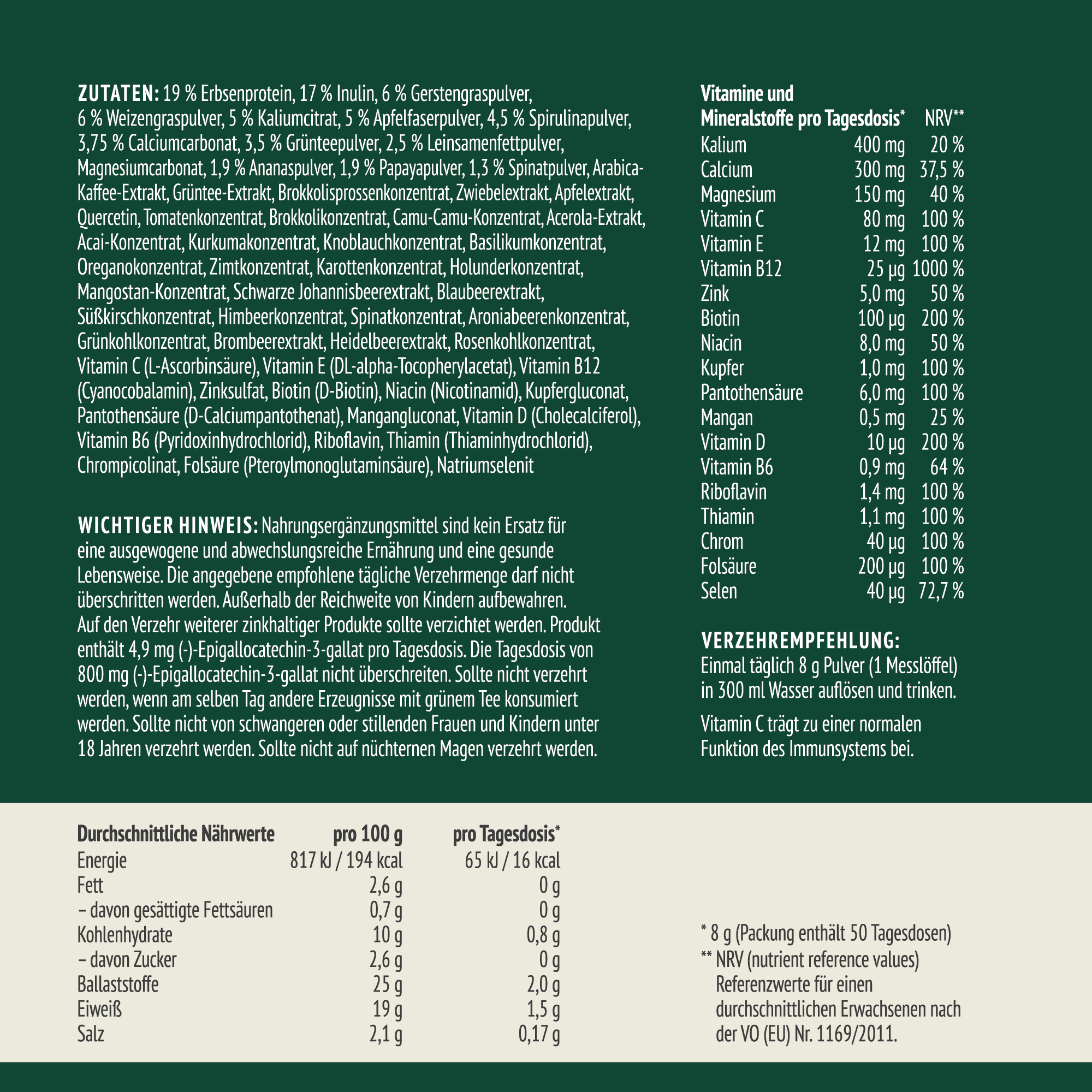 Vital Greens Pulver (400g)