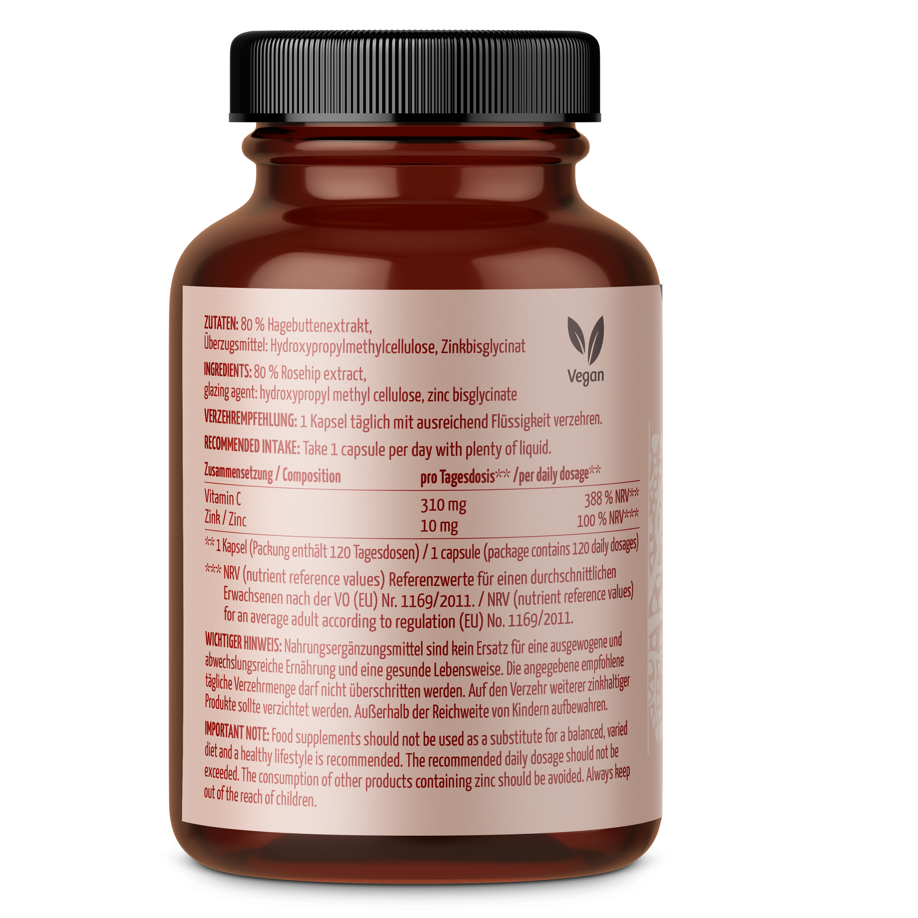 Vitamin C + Zink Kapseln (120 Kapseln)