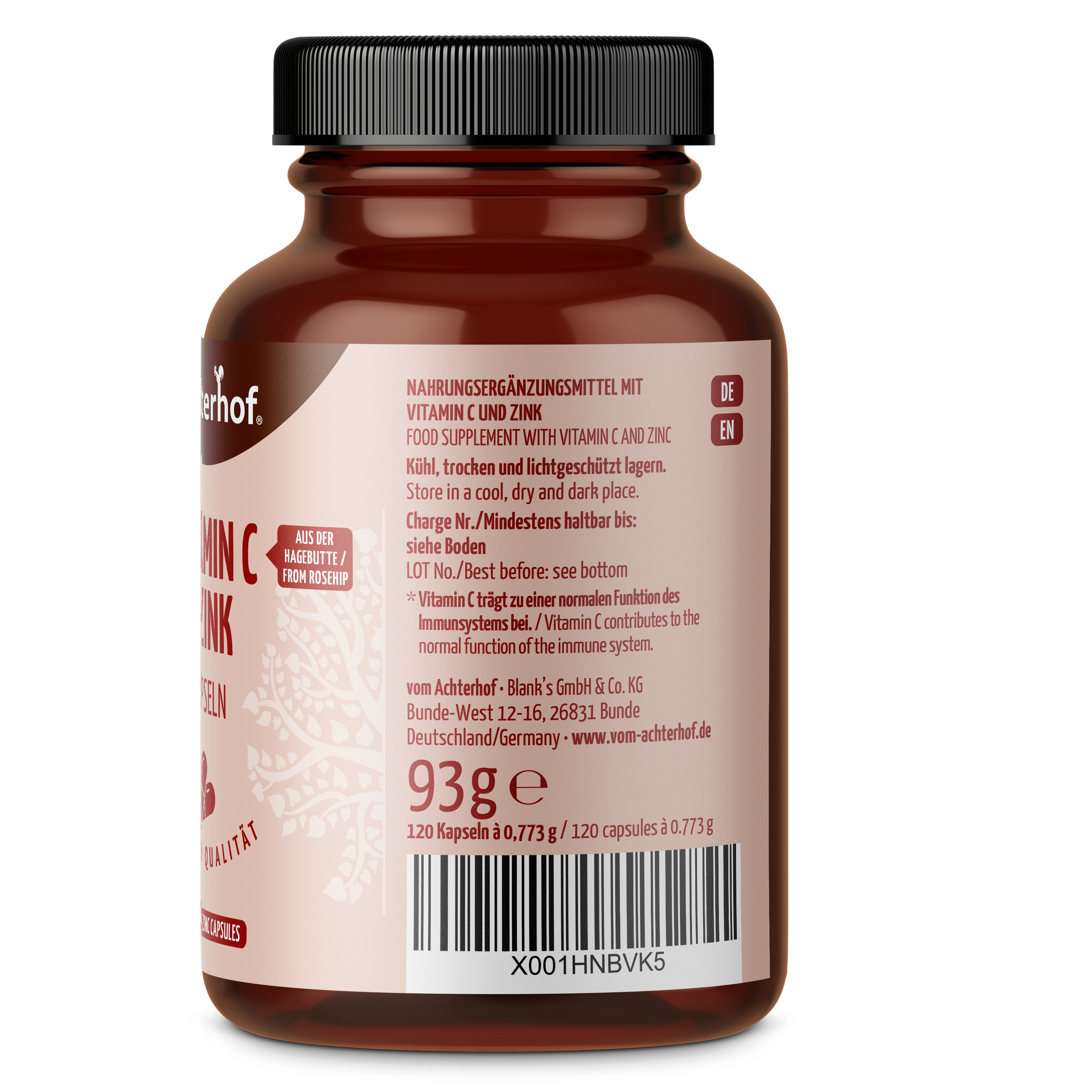 Vitamin C + Zink Kapseln (120 Kapseln)